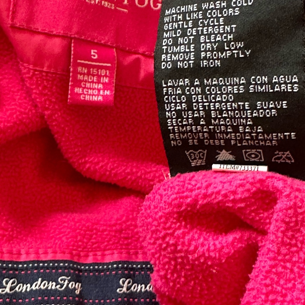 London Fog kids fleece lined jacket. Size 5 - Picture 10 of 11